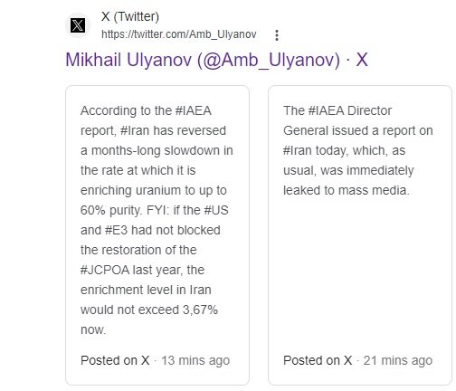 واکنش «اولیانوف» به گزارش آژانس انرژی اتمی درباره ایران